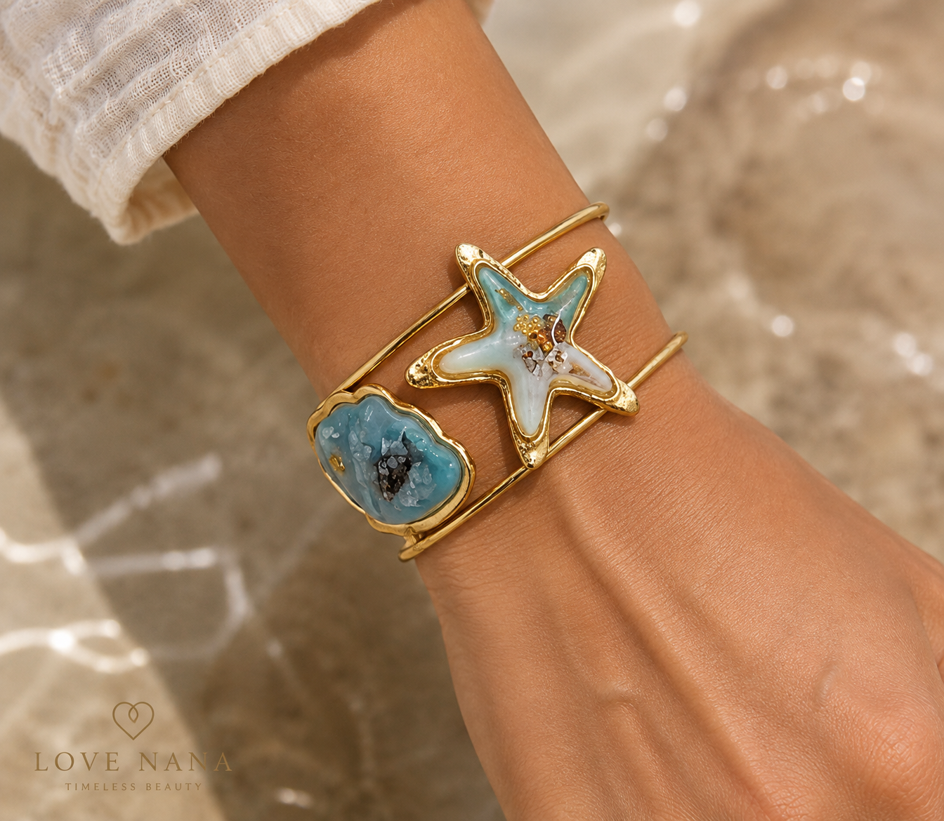 Golden Starfish & Shell Bracelet