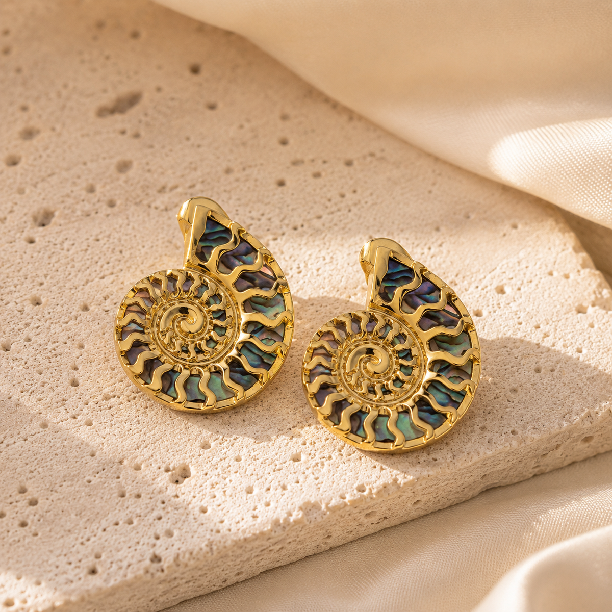 Golden Seashell Earrings