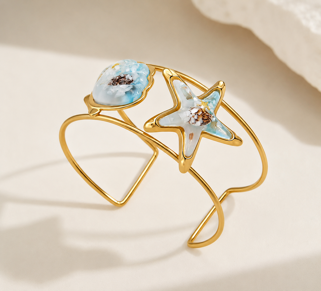 Golden Starfish &amp; Shell Bracelet