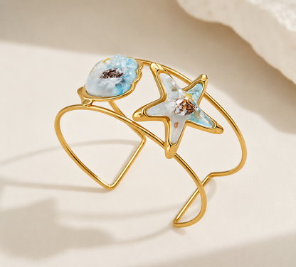 Golden Starfish &amp; Shell Bracelet